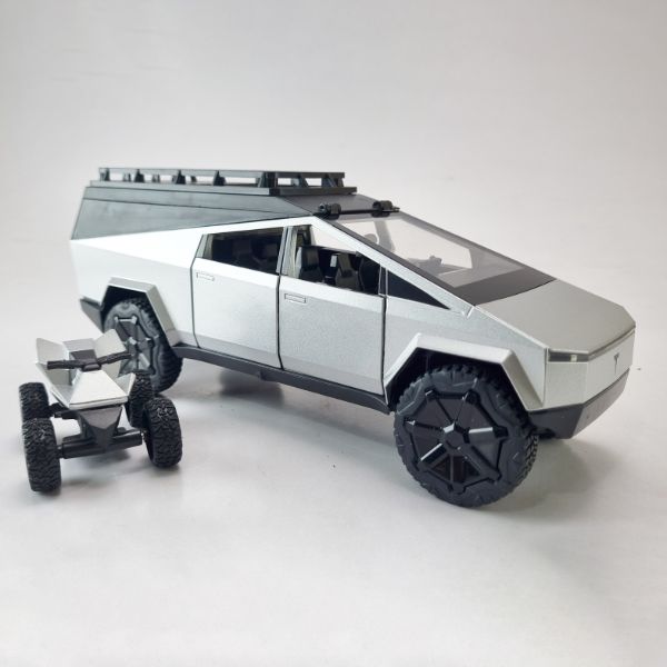 tesla-cybertruck-diecast-model-mobile-kitchen (4) تصویر ماکت فلزی تسلا سایبرتراک با موتور بگی